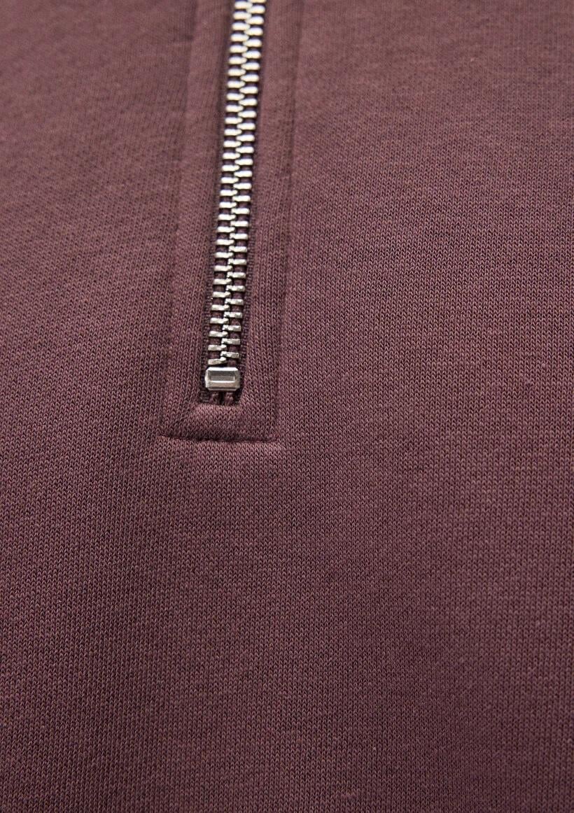 Mavi Yarım Fermuarlı Unisex Sweatshirt