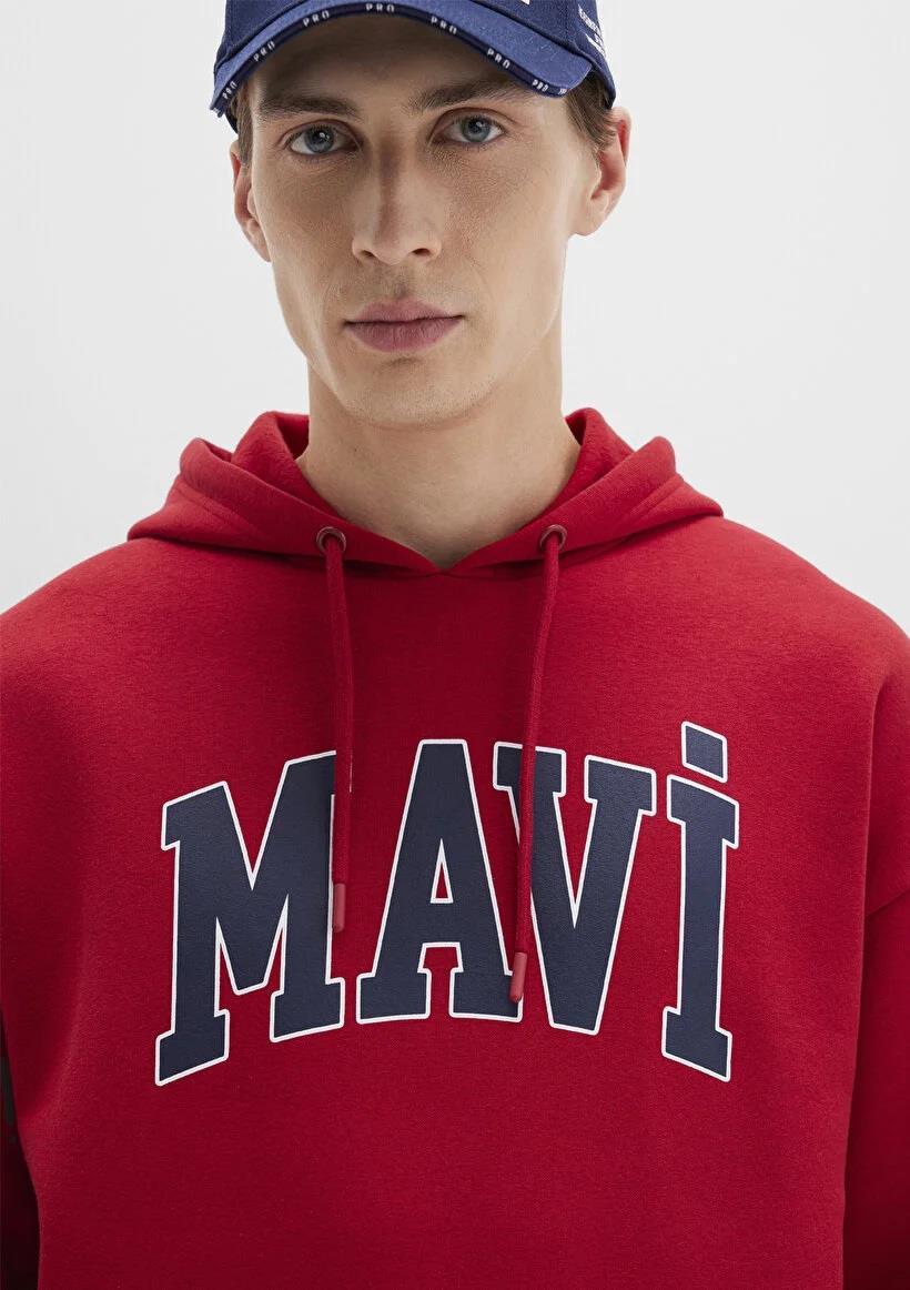 Mavi Logo Baskılı Kapşönlu Sweatshirt-067149-70464