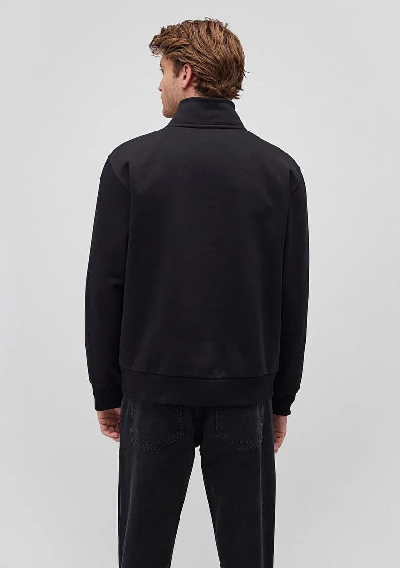 Mavi Yarım Fermuarlı Unisex Sewatshirt