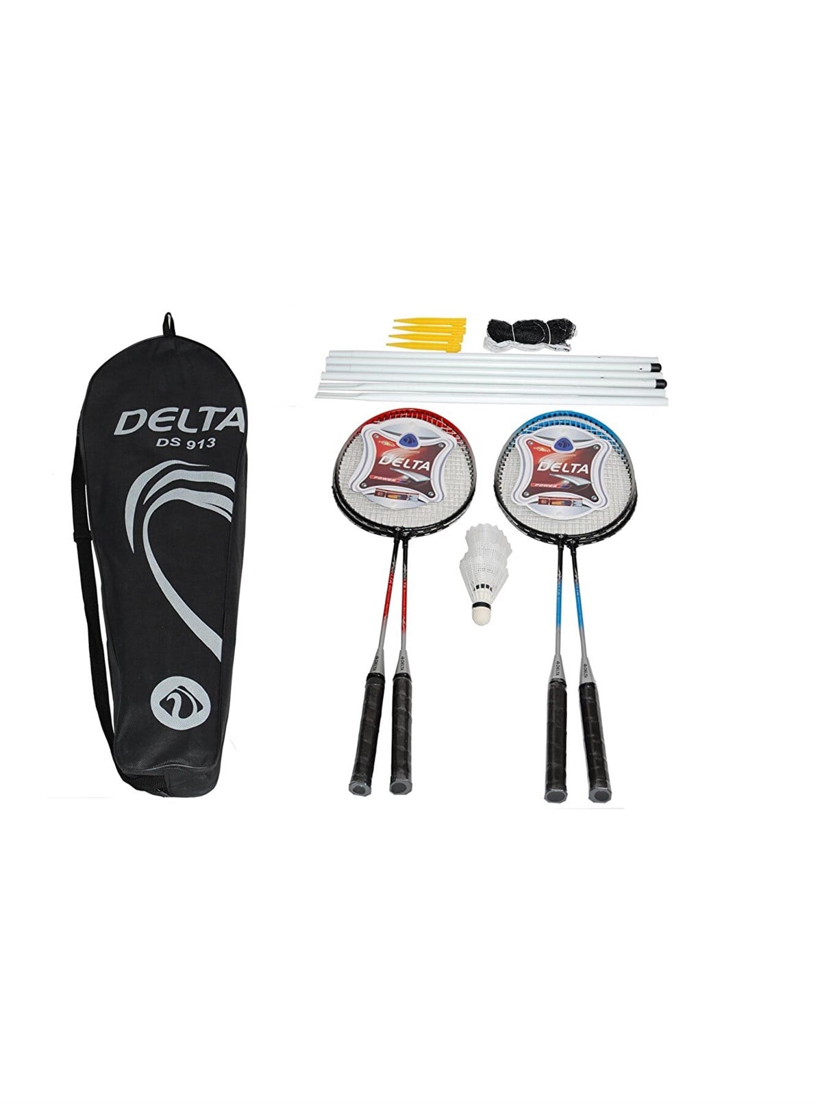 Delta Badmınton Set 4 Raket + 3 top + Ağ & Demir
