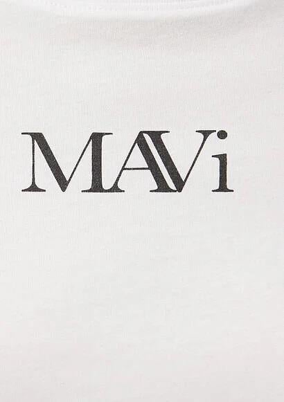 Mavı Logo Beyaz Kadın Tshırt