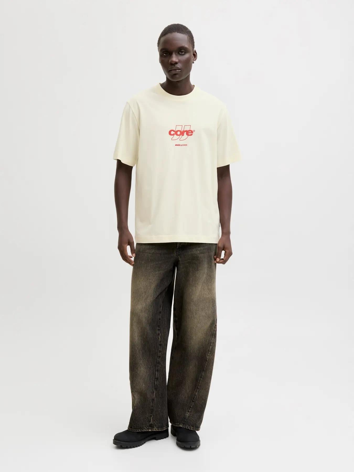 Jack&Jones Core Jcoclub Front Prınt Tee Ss Crew  Neck Erkek T-Shirt 12289868
