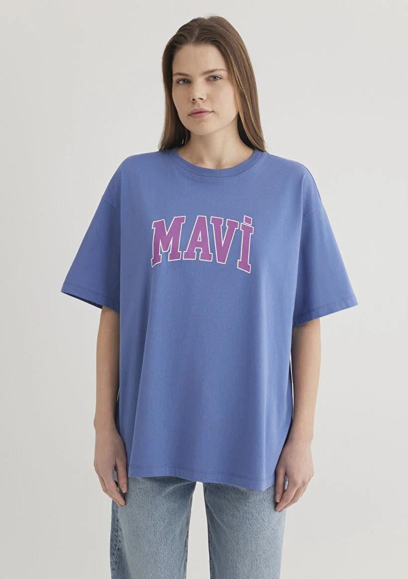 Mavi Baskılı  Bleached Denim Kadın T-Shirt 1600843-70662