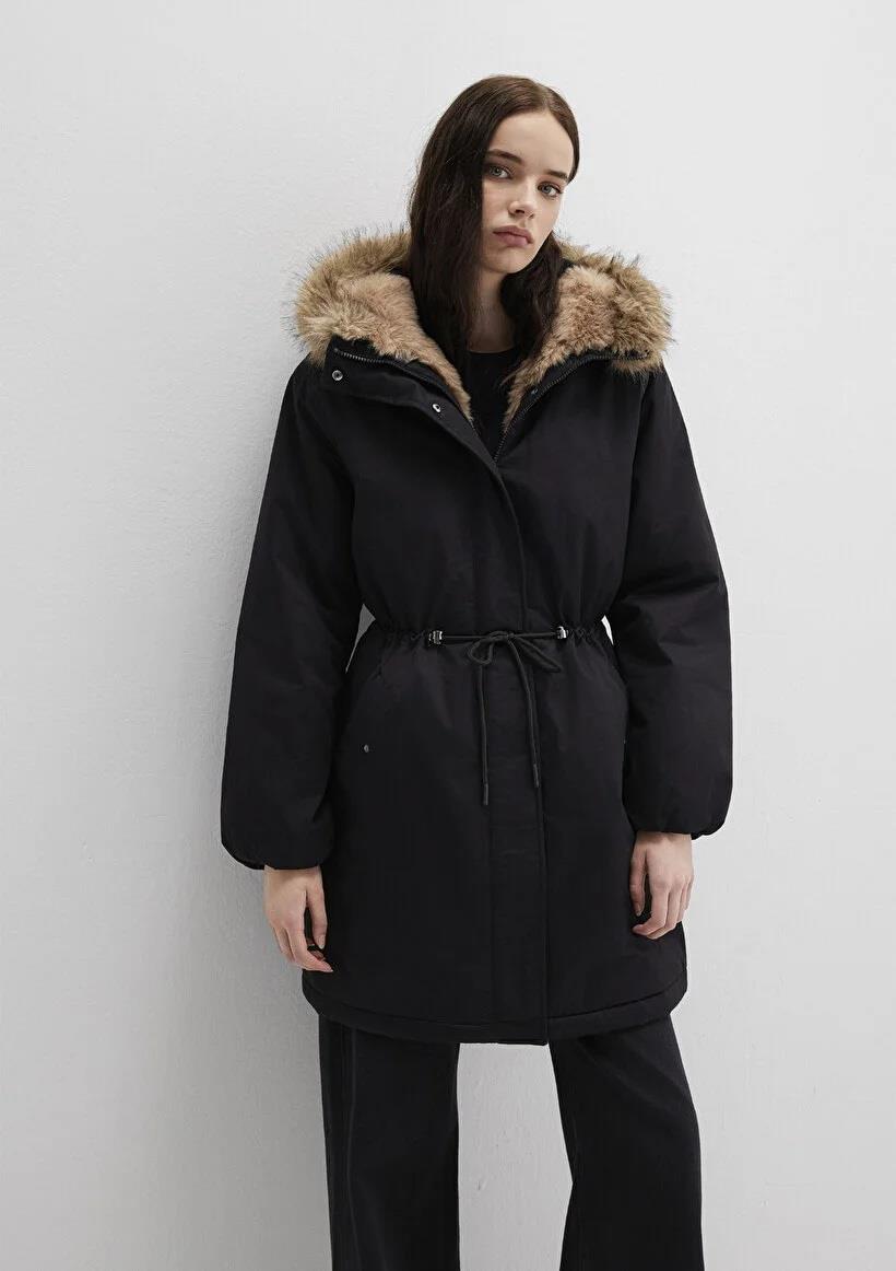 Mavi Kapişonlu Parka Siyah Kadın Mont 1110786-900