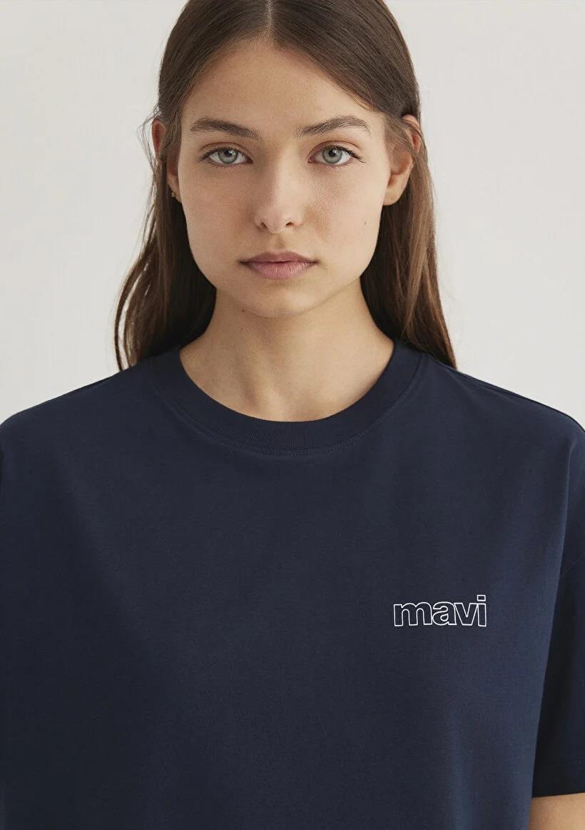 Mavi Kısa Kollu Penye Gece Lacivert Kadın T-Shirt 1611309-70490