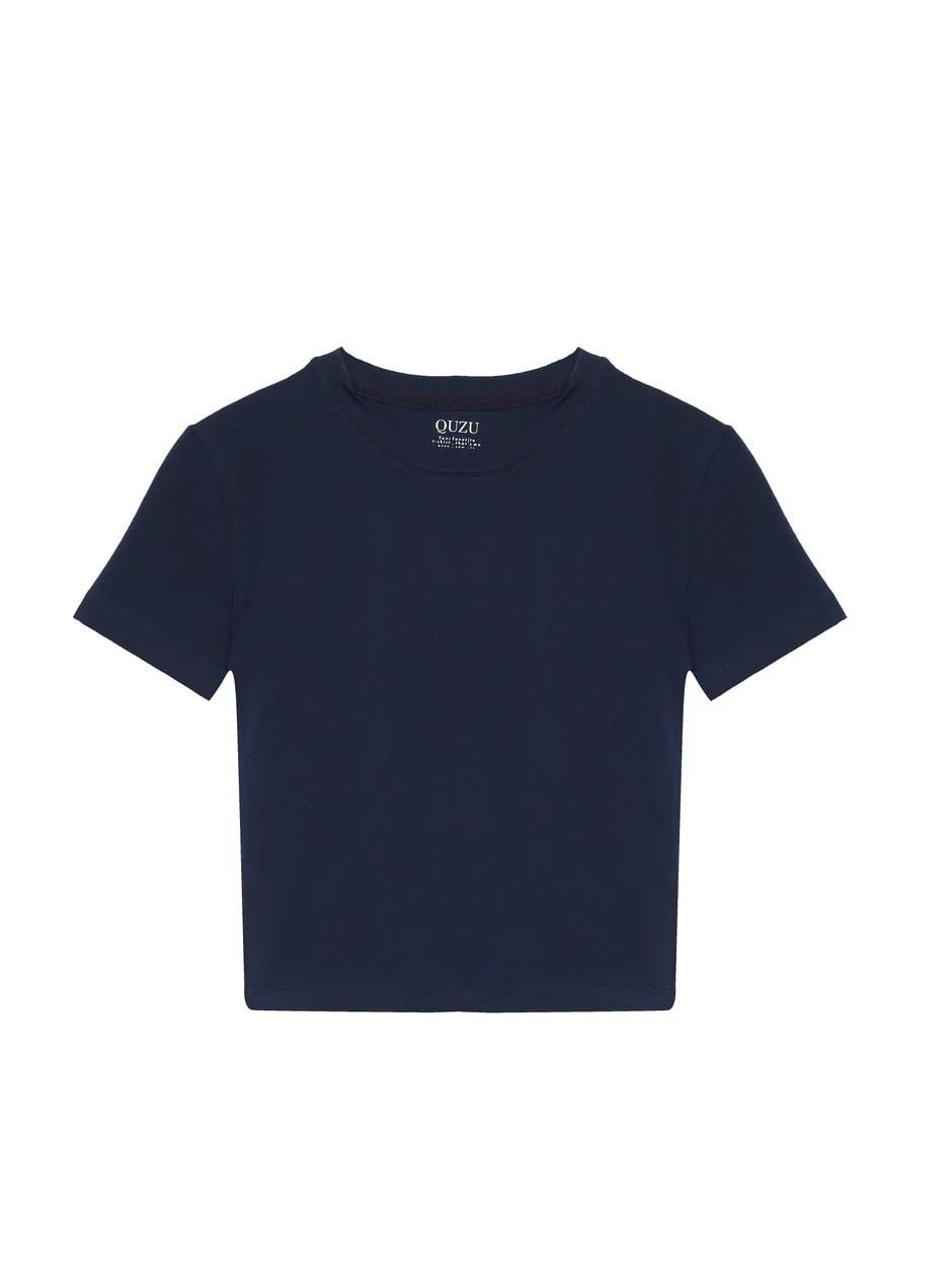 Quzu Bisiklet Yaka Basic T-shirt 24Y180280