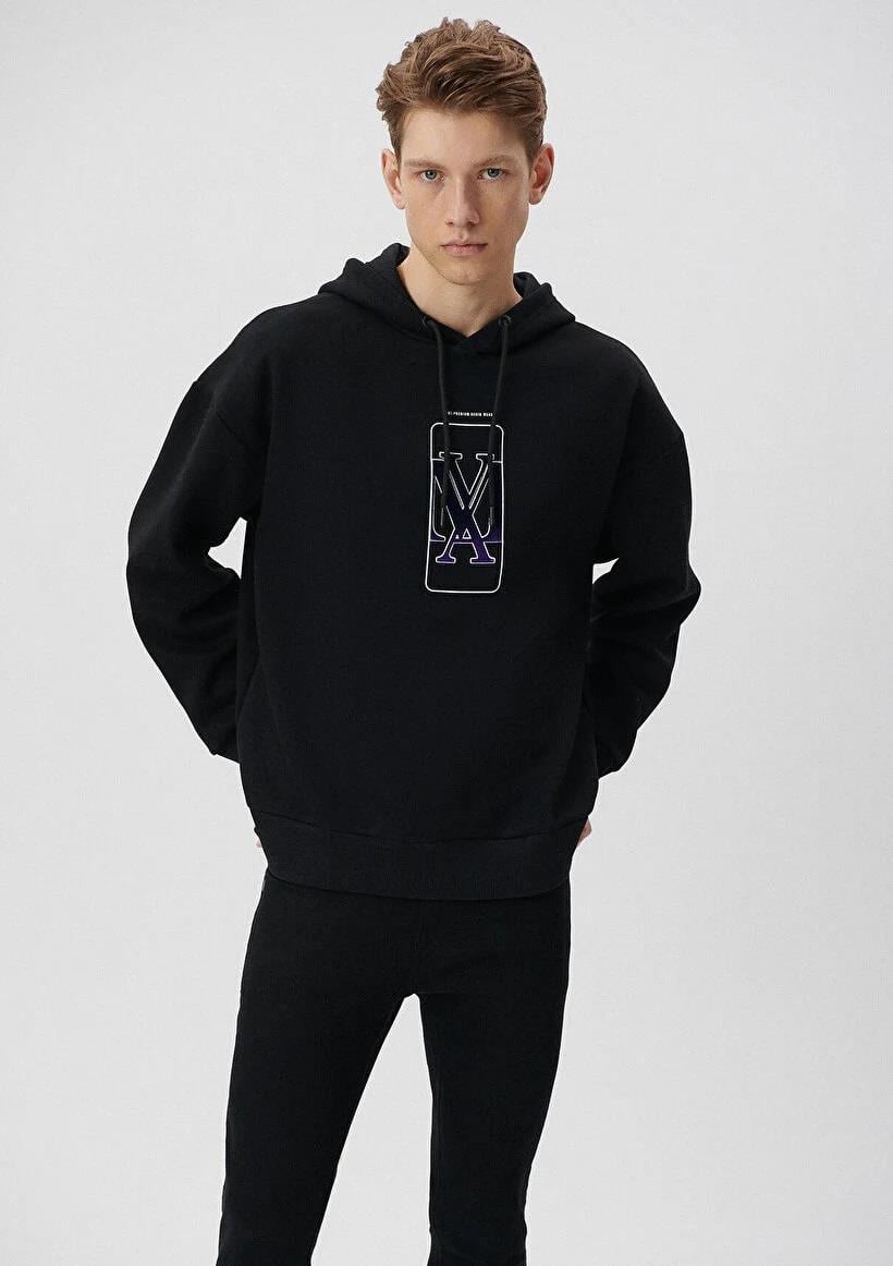 Mavi Logo Baskılı Kapüşonlu Erkek Sweatshirt 0610958-900