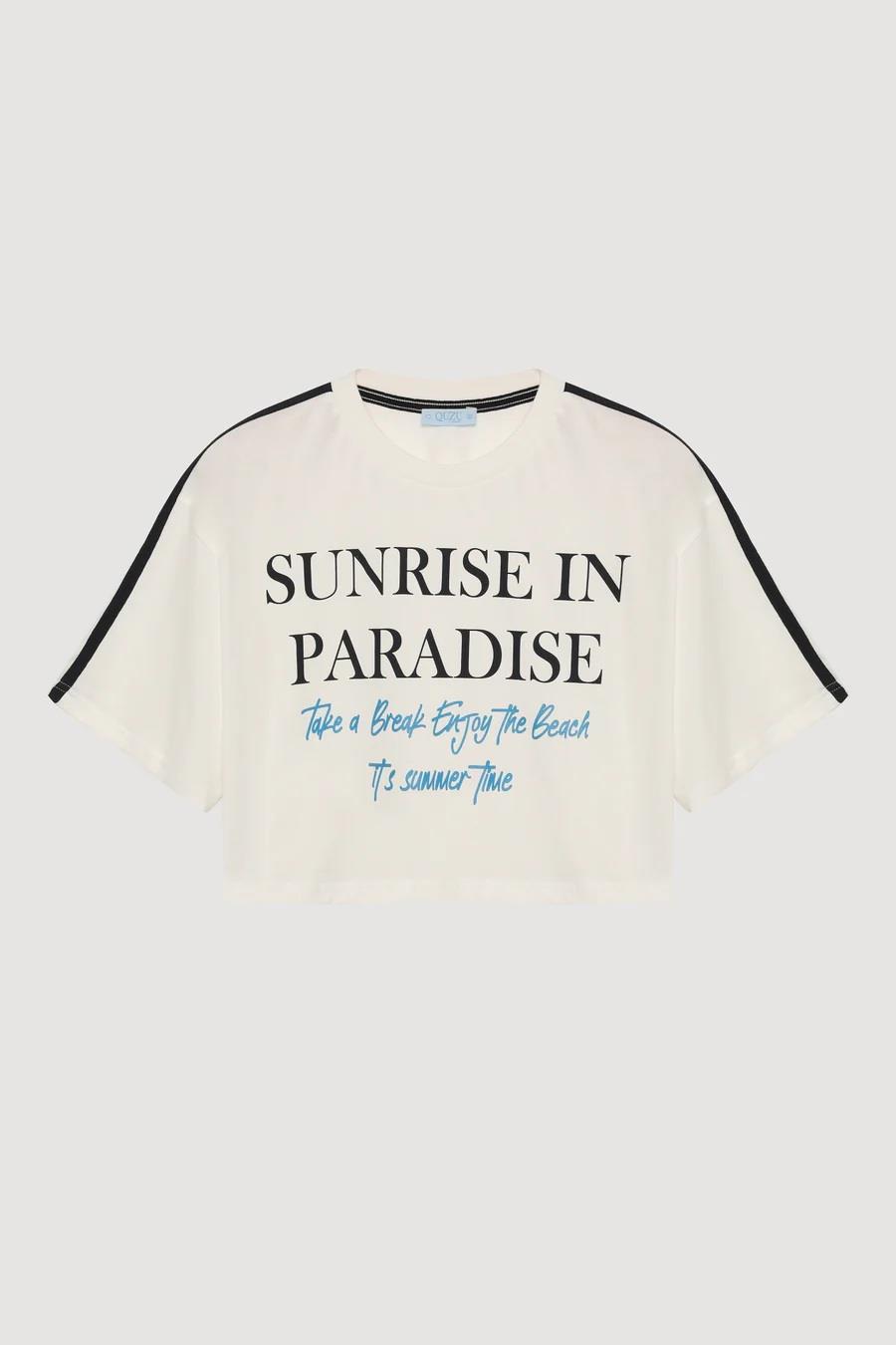 Quzu Baskı ve Tiktak Detaylı T-shirt 25YTSH00710