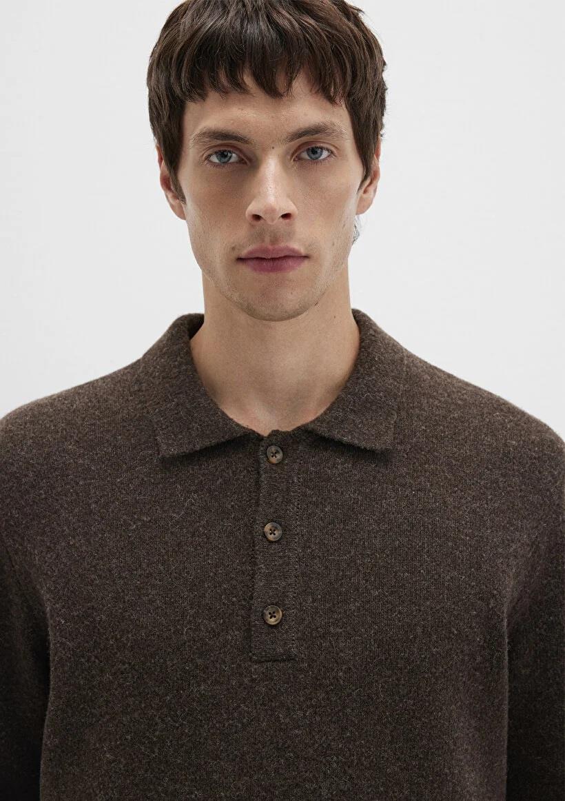 Mavi Polo Yaka Seal Brown Erkek Kazak 0710255-70251