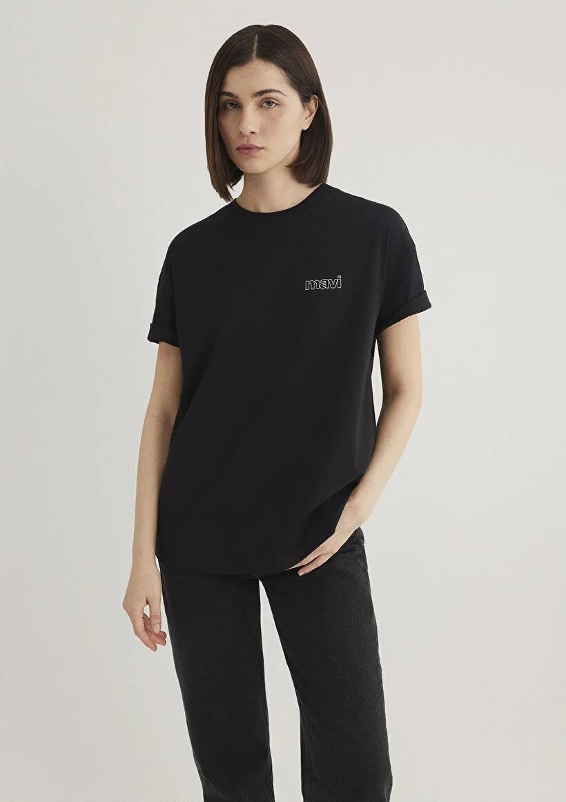 Mavi Kısa Kollu  Siyah Kadın T-Shirt 1611309-900