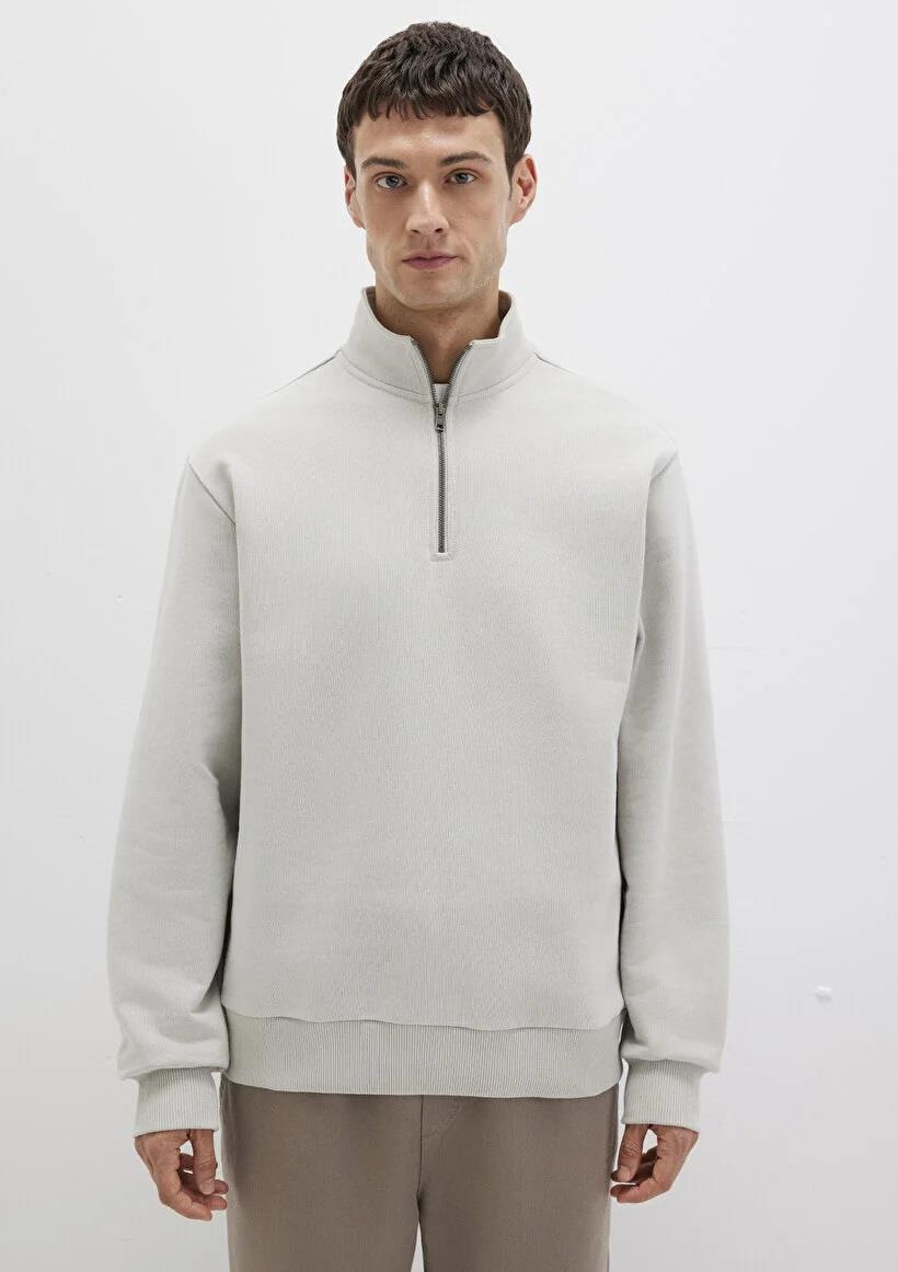 Mavi Half Zıp  Açık Gri Erkek Sweatshirt 0S10419-70074