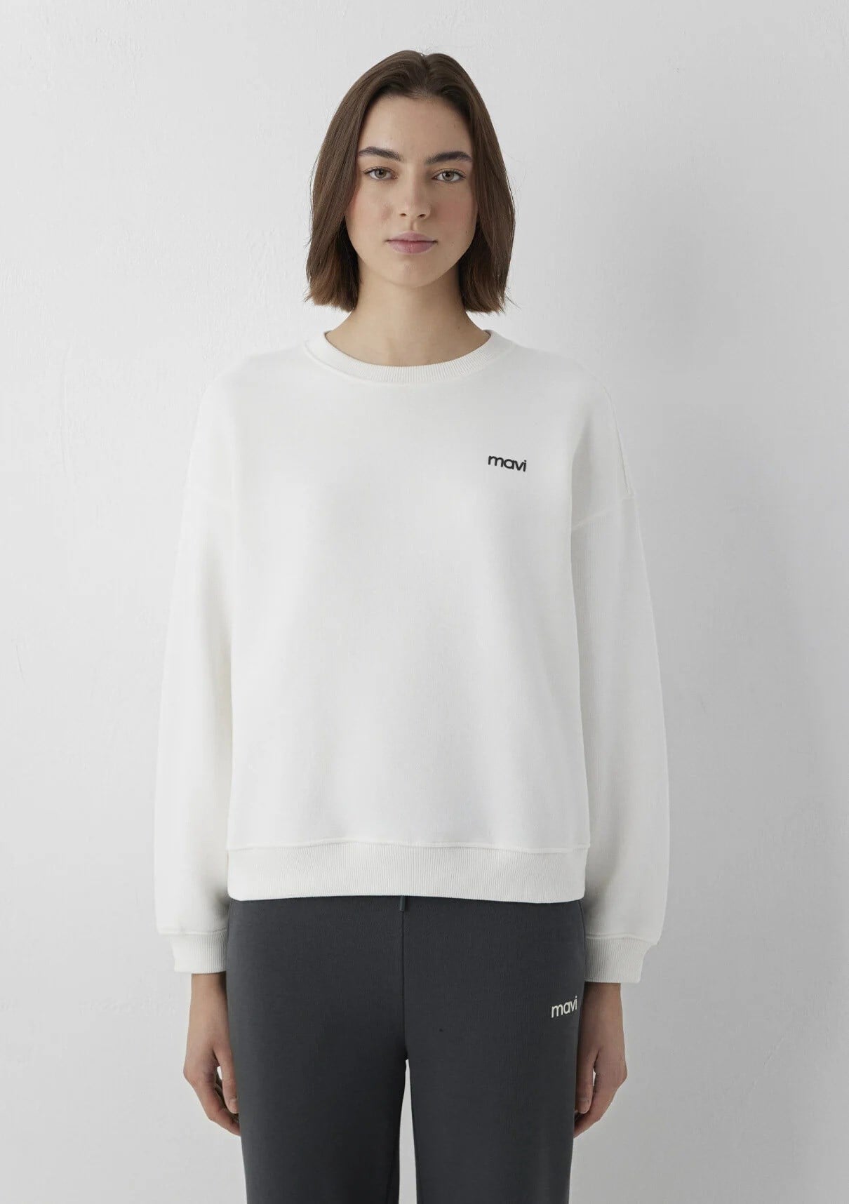 Mavi Yuvarlak Yaka Kadın Sweatshirt 1S10490-80194