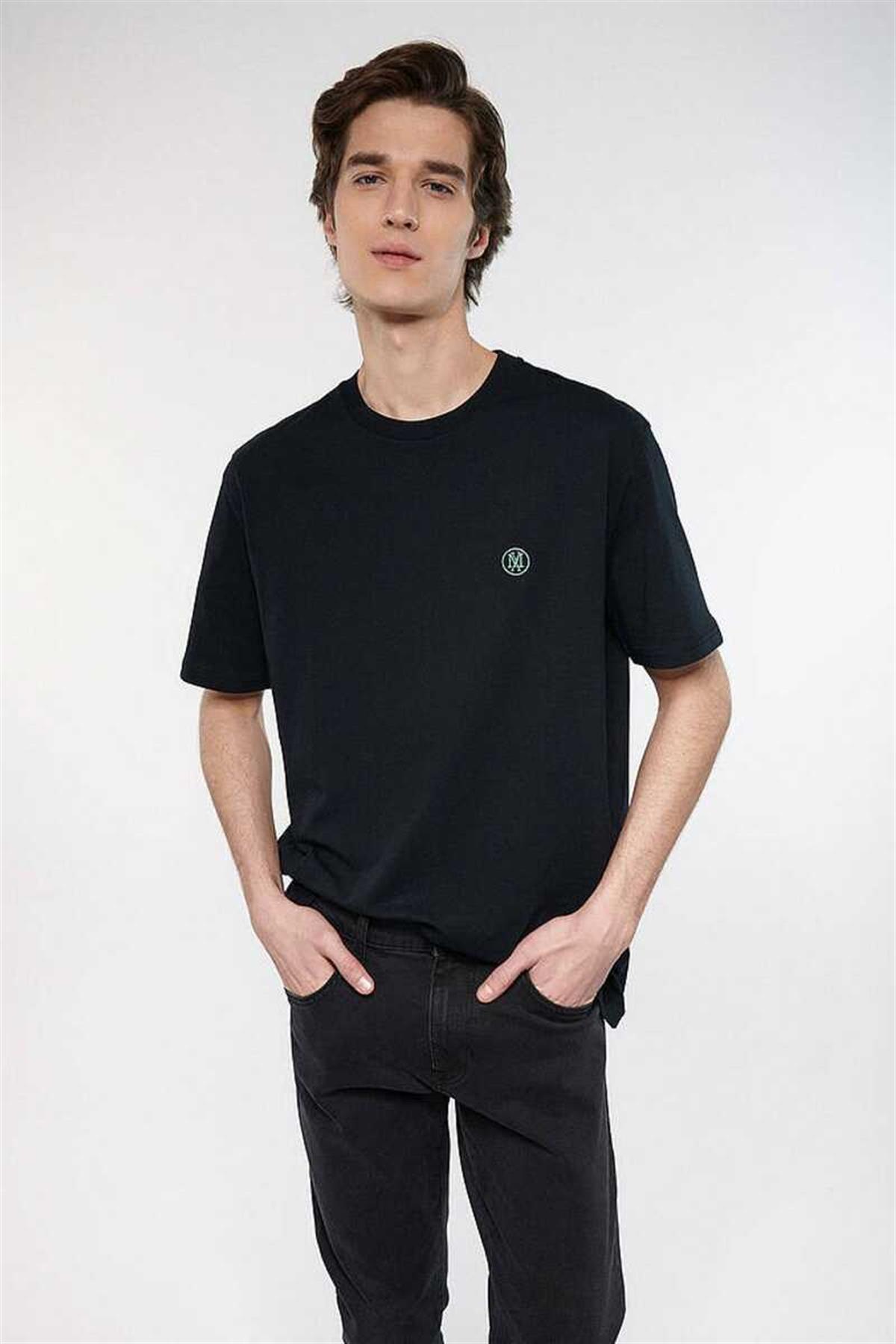Mavi Logo Nakışlı  Siyah Erkek T-Shirt 067074-900