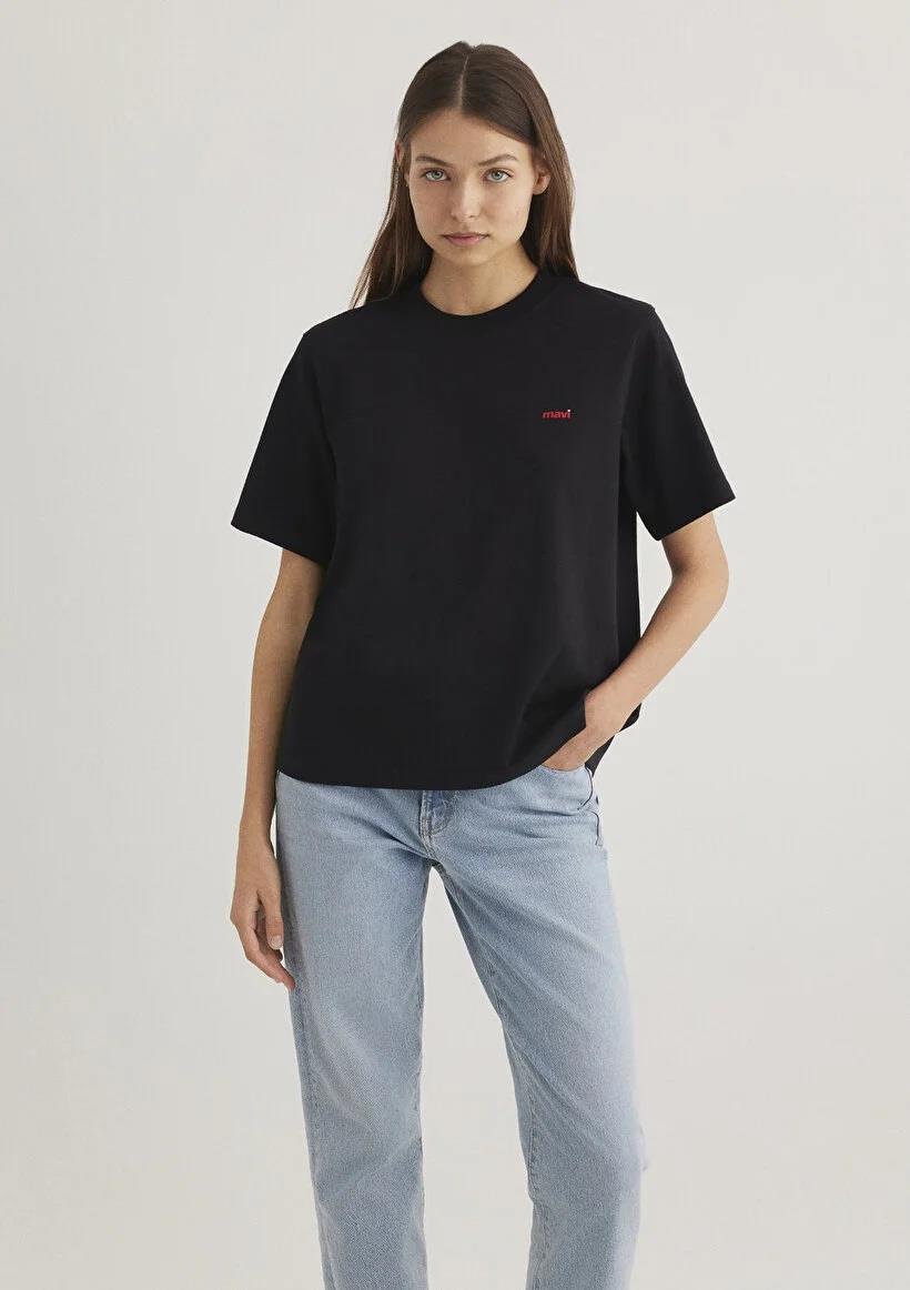 Mavi Kısa Kollu  Siyah Kadın T-Shirt 1612122-900