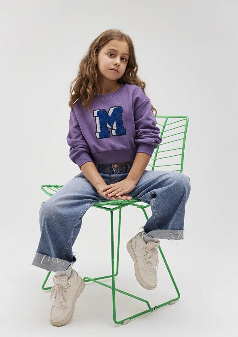 Mavi M Armalı Çocuk Sweatshirt 7S10079-88135