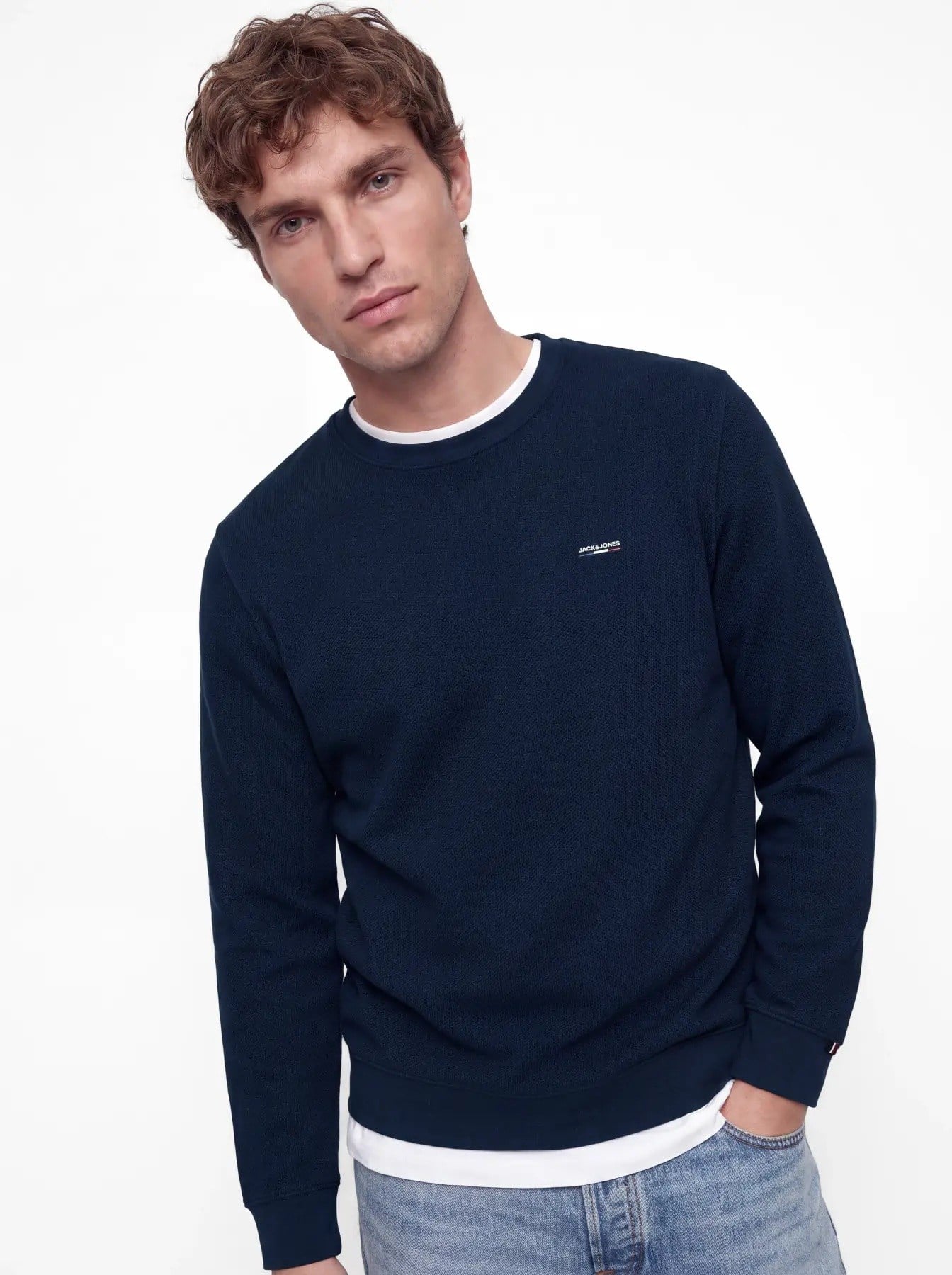 Jack&Jones Authentıc Jprblualves Structure Erkek Sweatshirt 12302739