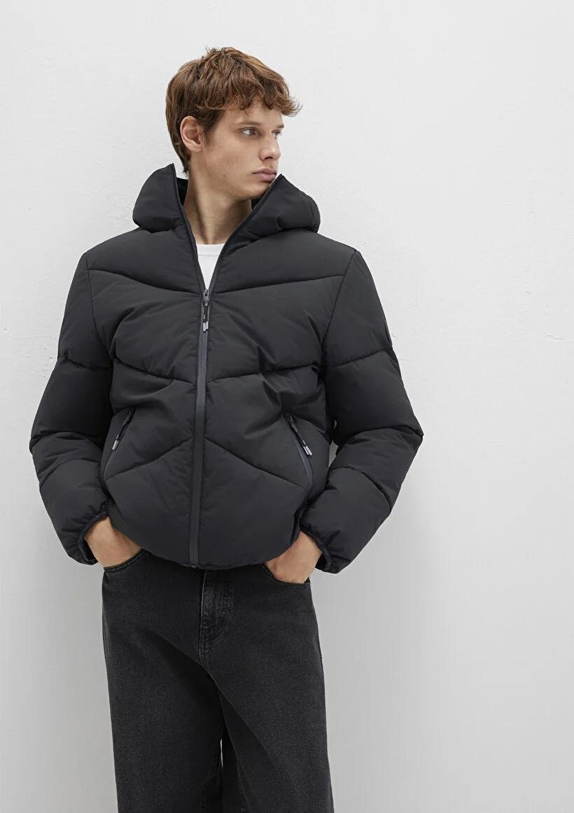 Mavi Kapüşonlu  Siyah Erkek Mont 0110360-900