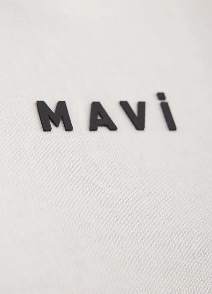 Mavi Mavı Baskılı  Kırık Beyaz Kadın T-Shirt 1612518-70057