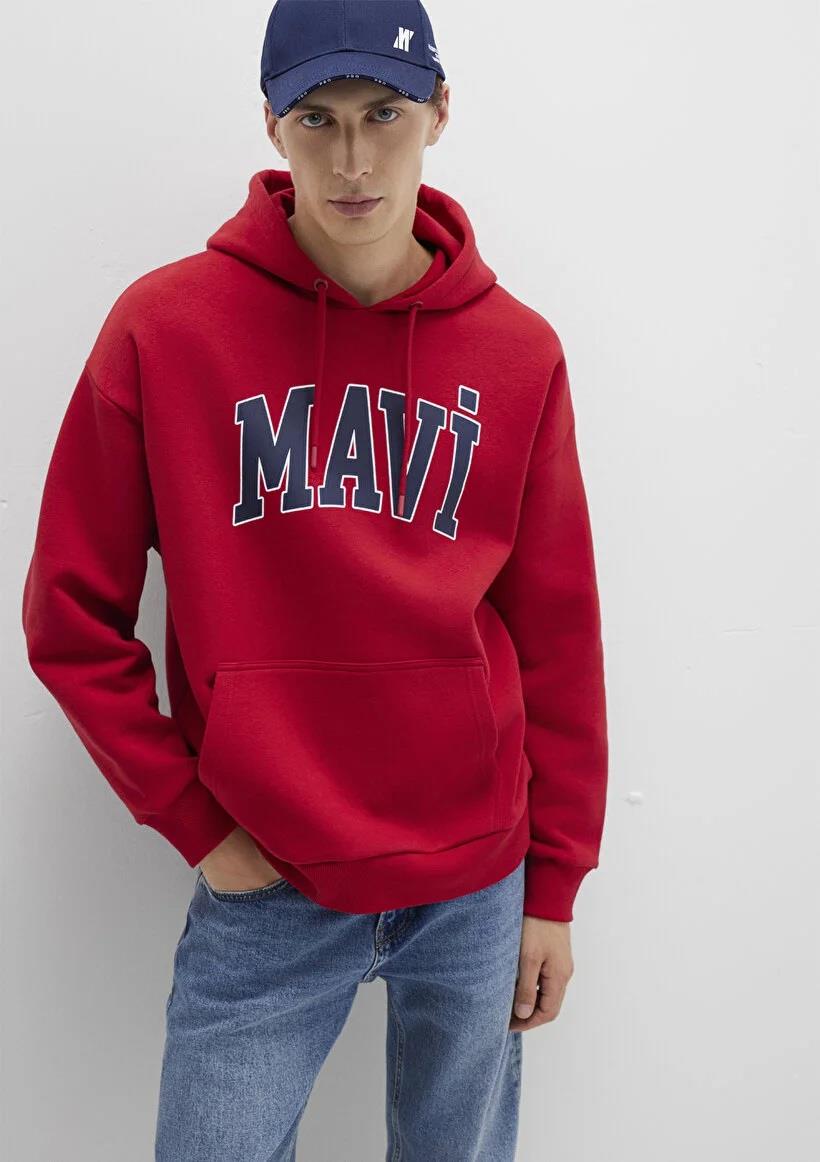 Mavi Logo Baskılı Kapşönlu Sweatshirt-067149-70464
