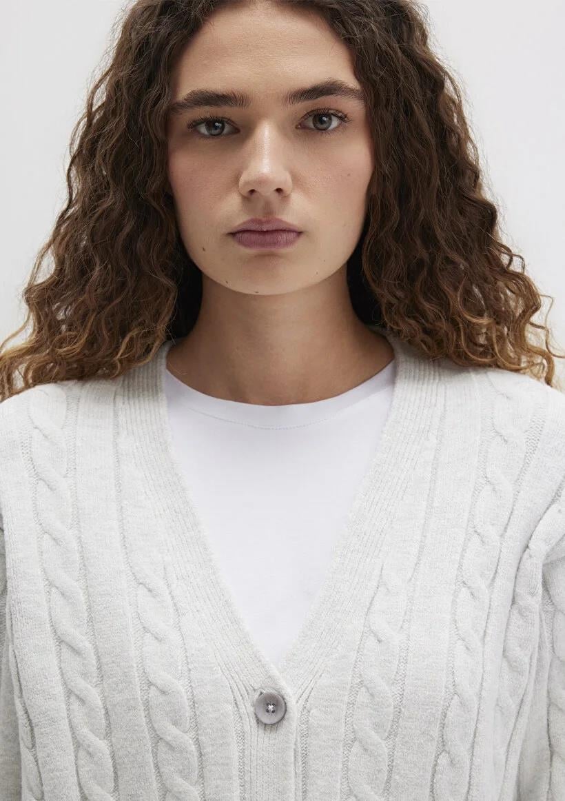 Mavi Orme Hırka Açık Gri Melanj Kadın Hırka 1710576-88467