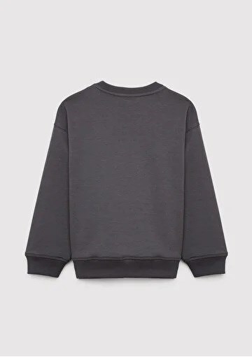Mavi M Logo Grafik Sweatshirt Koyu Gri Çocuk Sweatshirt 6S10201-70763