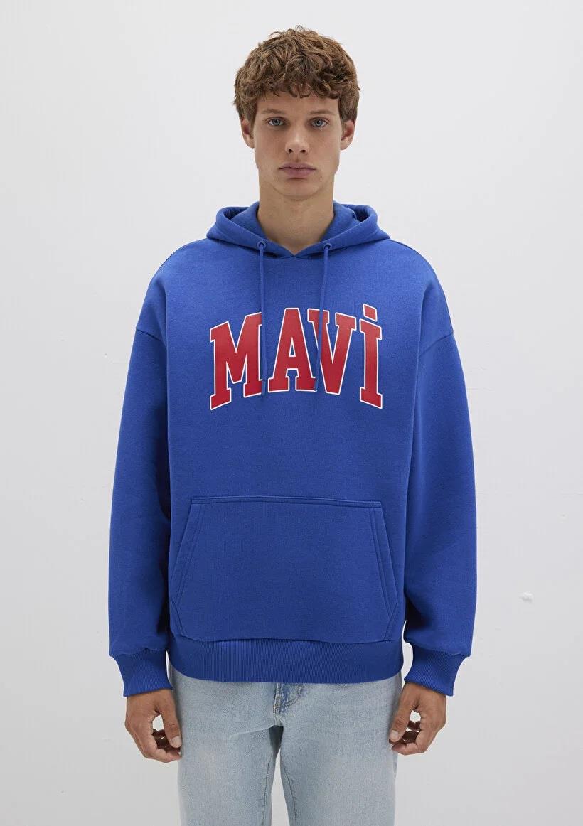 Mavi Mavi Baskılı  Derin Deniz Mavi Erkek Sweatshirt 067149-70907
