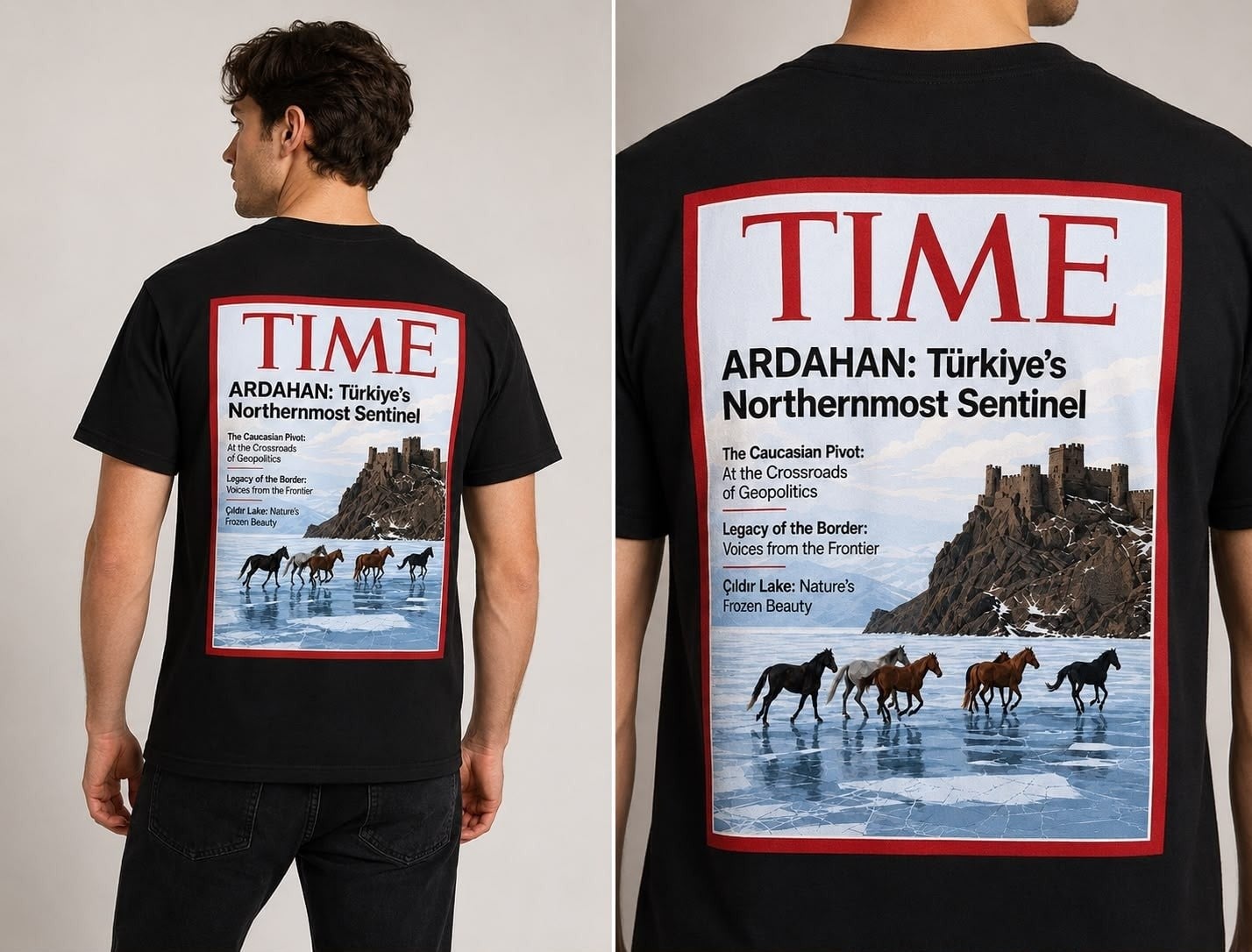 Ardahan Time Dergi Özel Baskılı Unisex Tişört