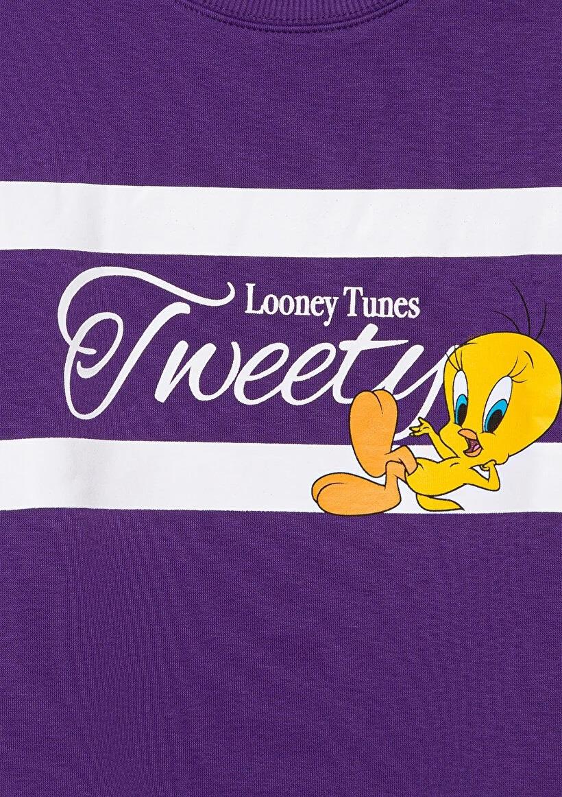 Mavi Tweety Baskılı Sweatshırt Amaranth Purpl Çocuk Sweatshirt 7S10073-70633