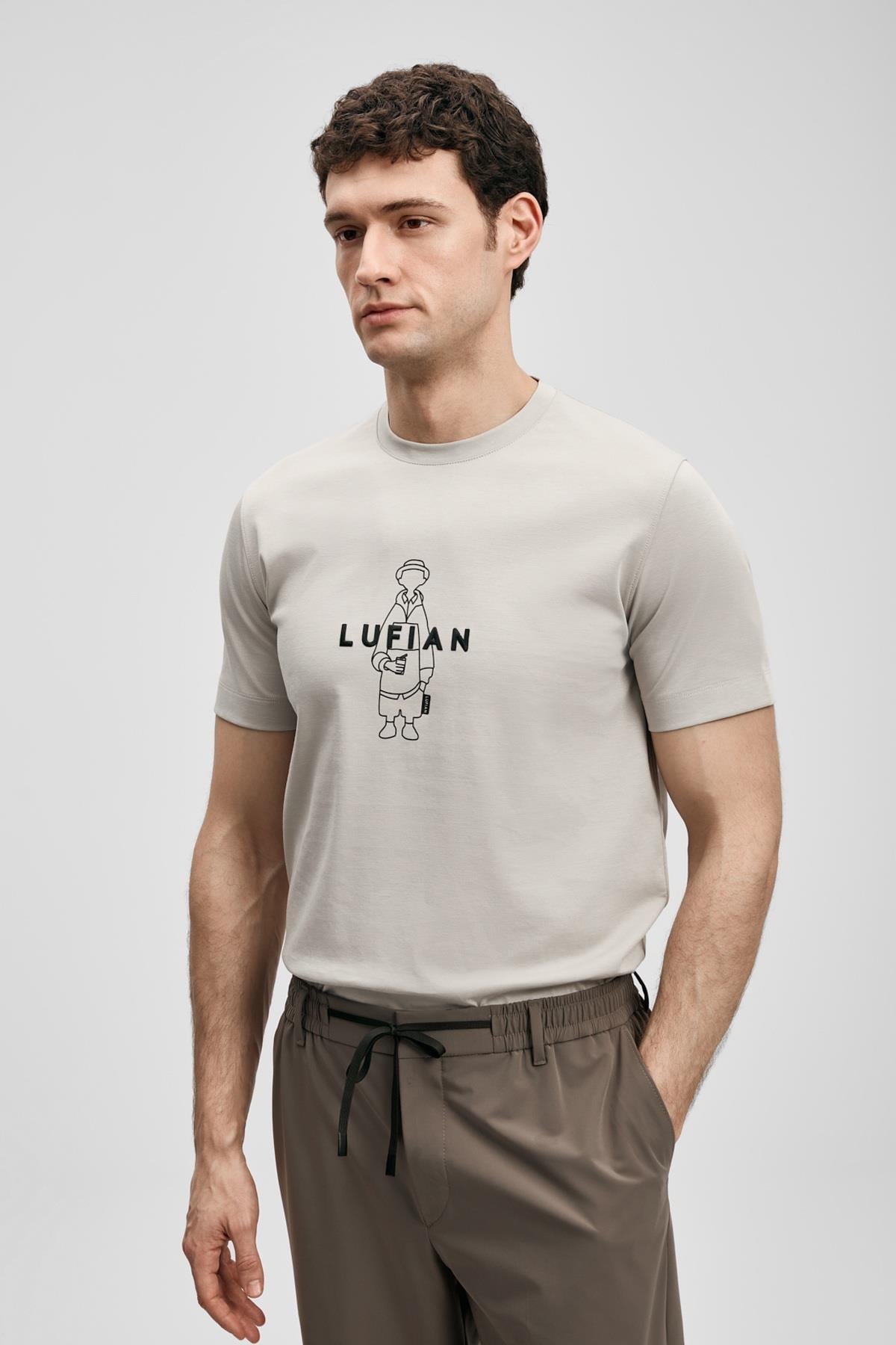 Lufian Sımbad Modern Grafik T- Shirt Lacivert-111020307