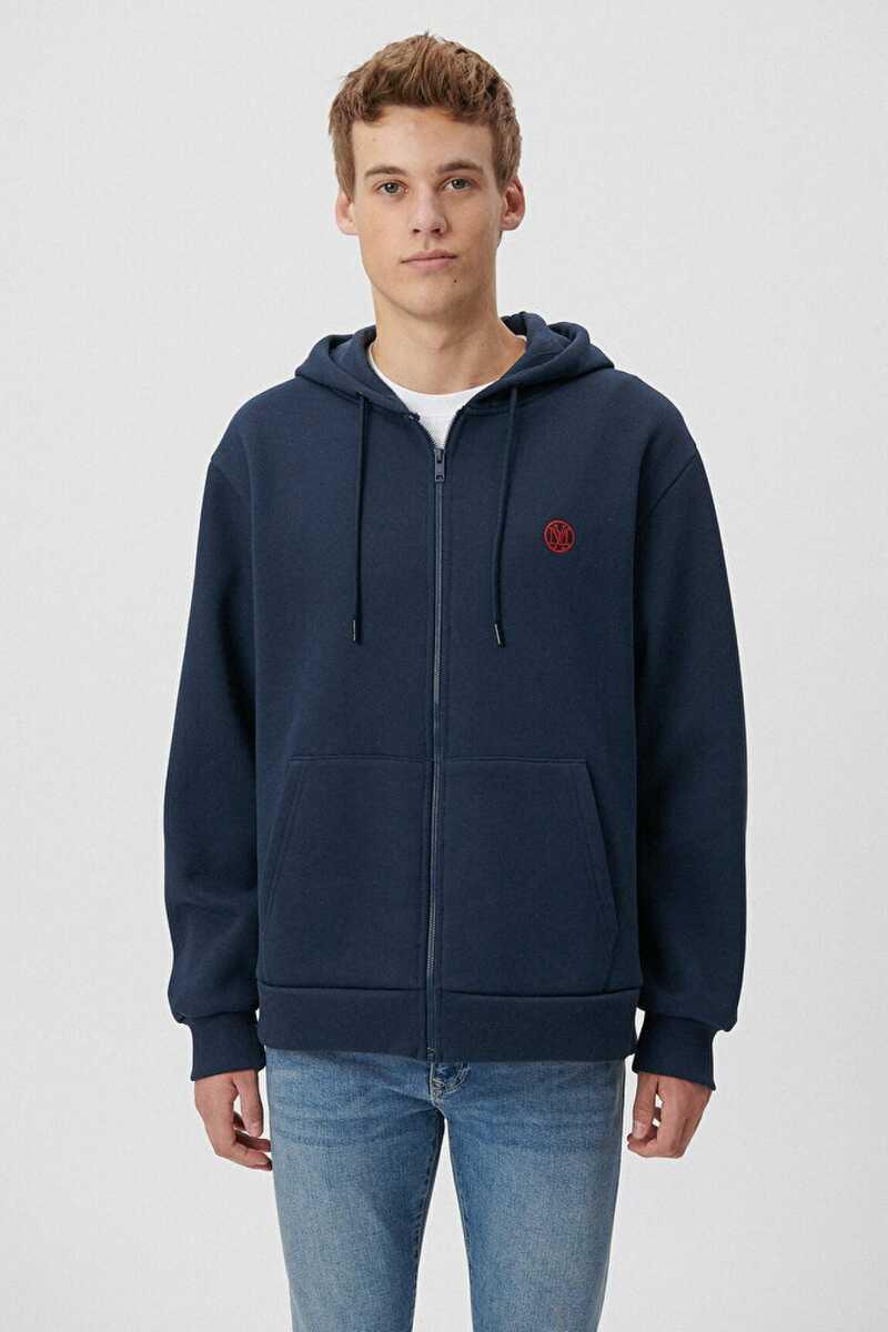 Mavi Fermuarlı Erkek Sweatshirt 066979-70490