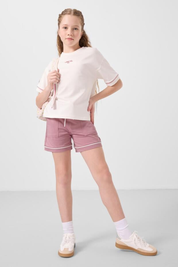 Tommy Life Kız Garson Şort Takım O Yaka/Sort T17KG-75183