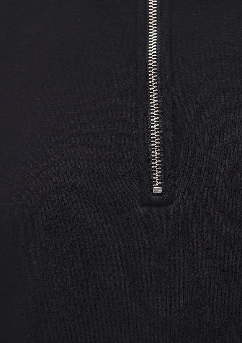 Mavi Yarım Fermuarlı Sweatshirt