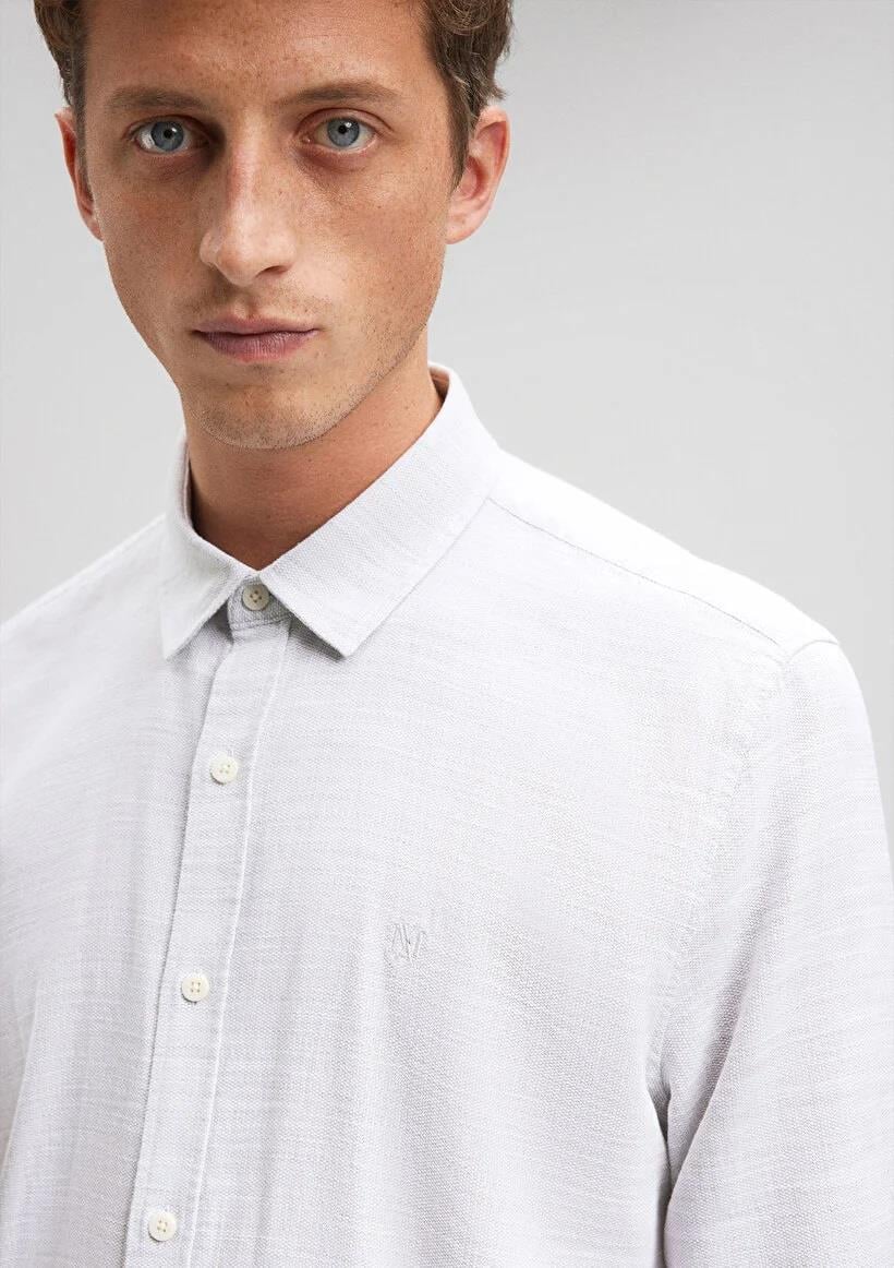 Mavi Zeytinyağ Yeşili  Uzun Kollu Erkek  Gömlek