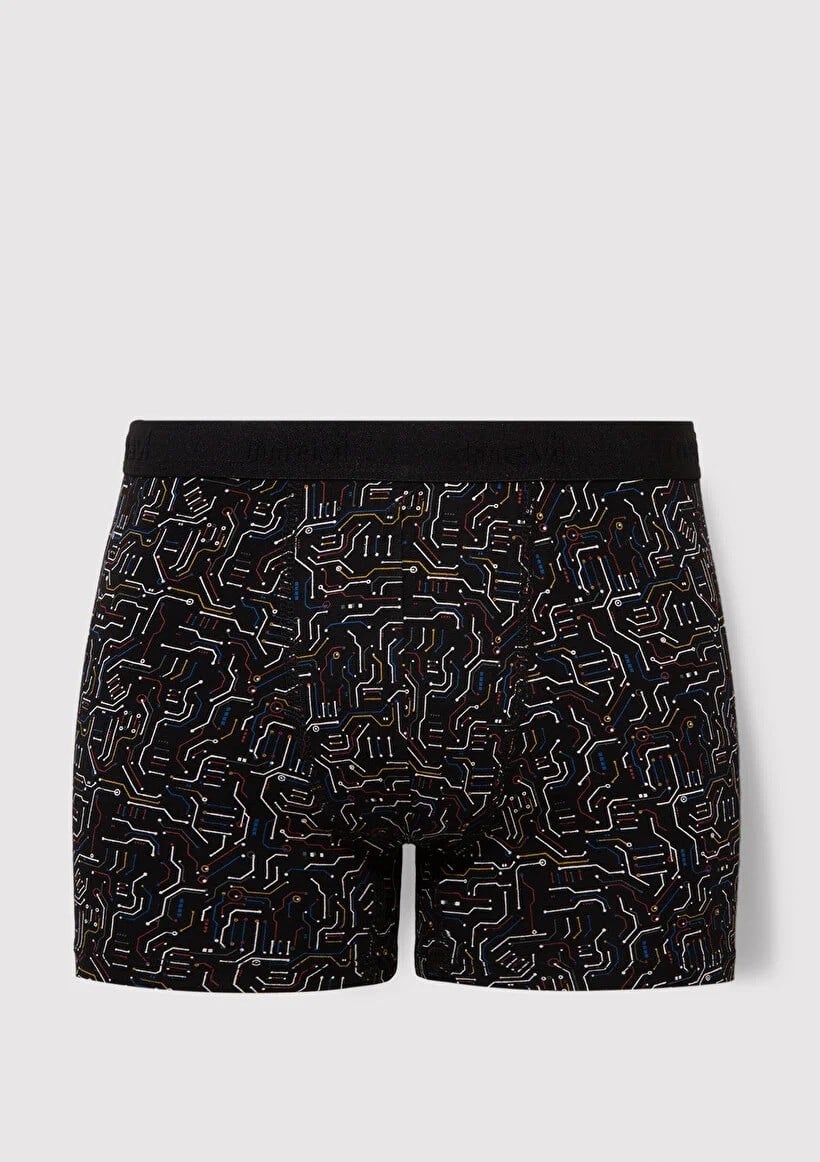 Mavi Erkek Baskılı Boxer-0910451-900