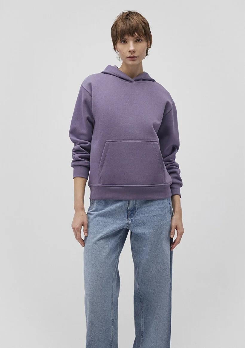 Mavi Kapişonlu Kadın Sweatshirt 167299-70608