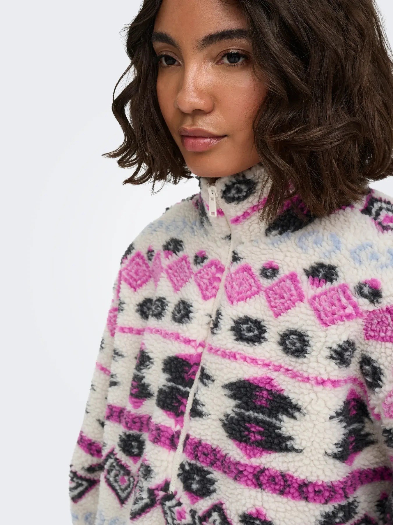 Only Anne Aztec Teddy Kadın Sweatshirt 15267415