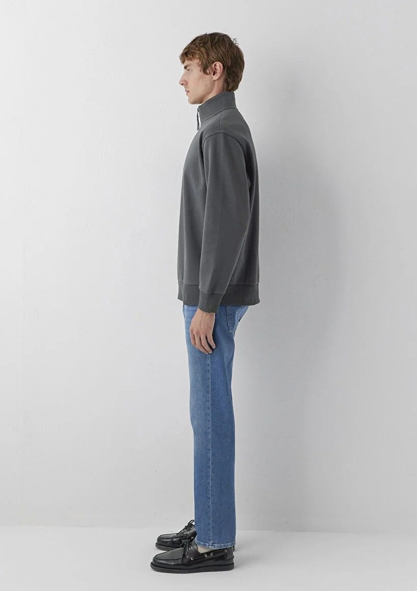 Mavi Yarım Fermuarlı   Erkek Sweatshirt 0S10278-91268