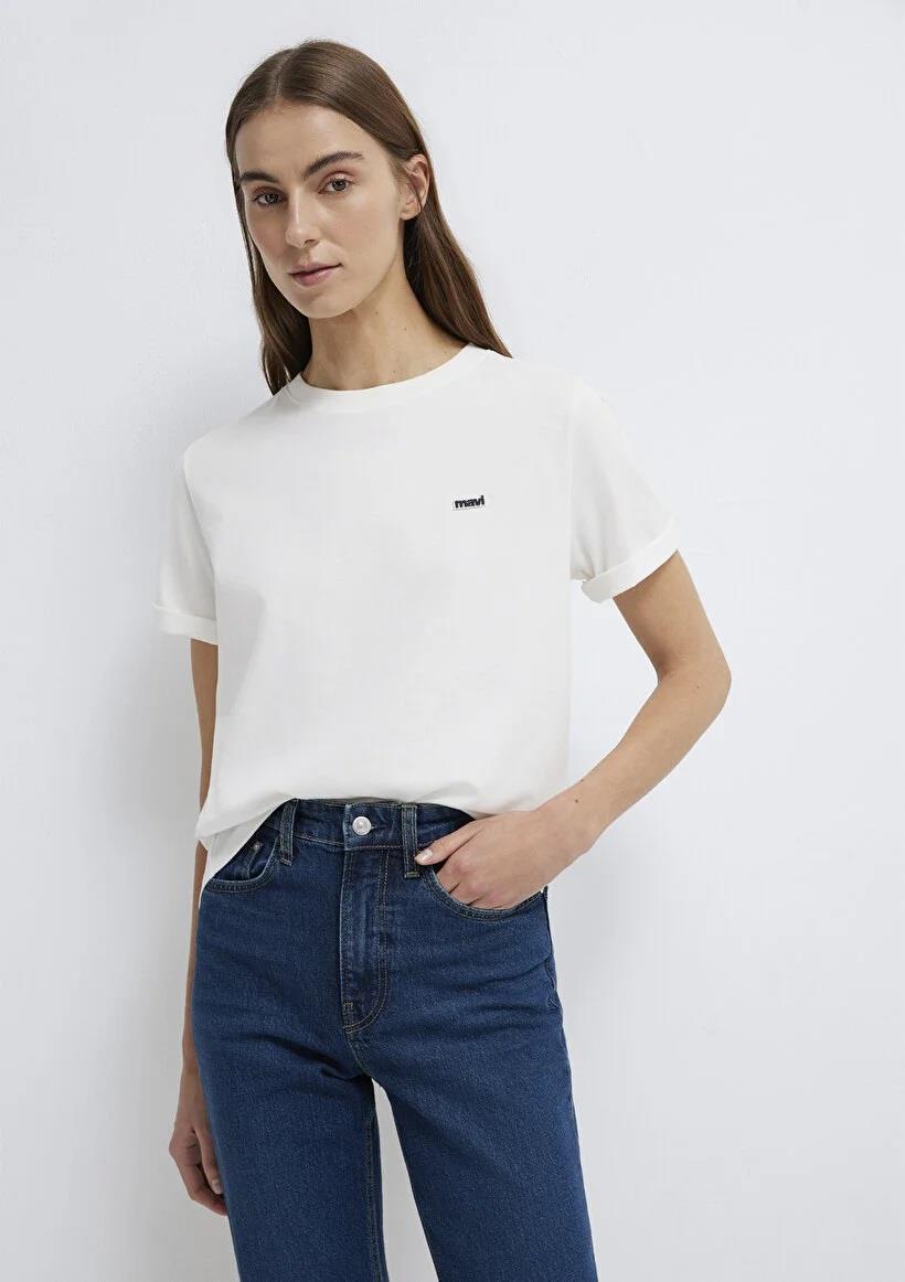 Mavi Logo Baskılı Kadın T-Shirt 1613407-70057