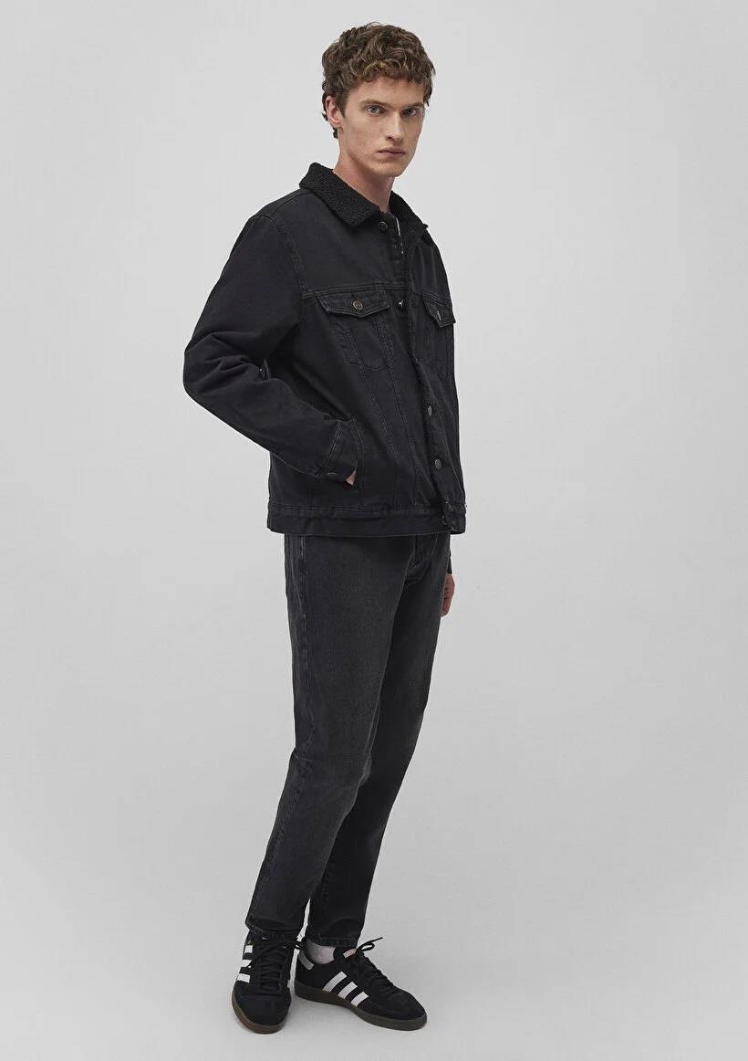 Mavi Zander Classic Denim Antrasit Suni Kürklü Jean Ceket