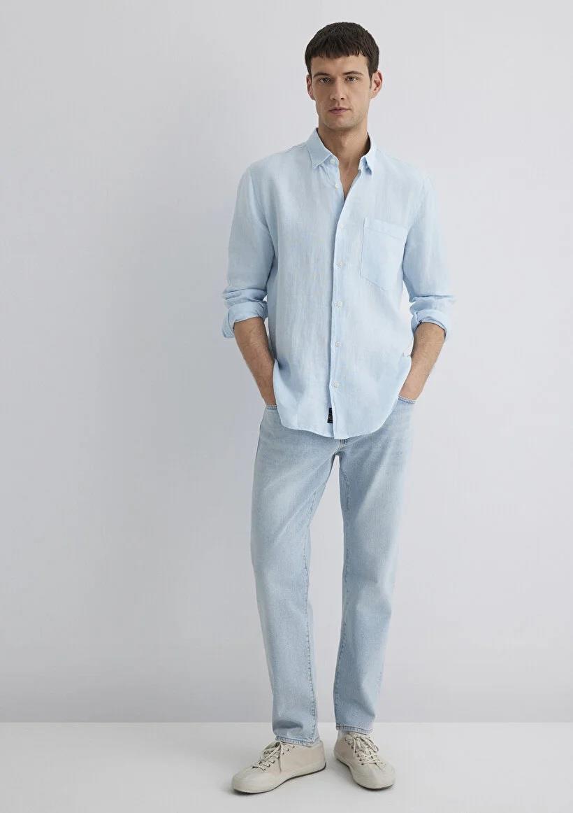 Mavi Uzun Kol Erkek Gömlek 0211472-70815