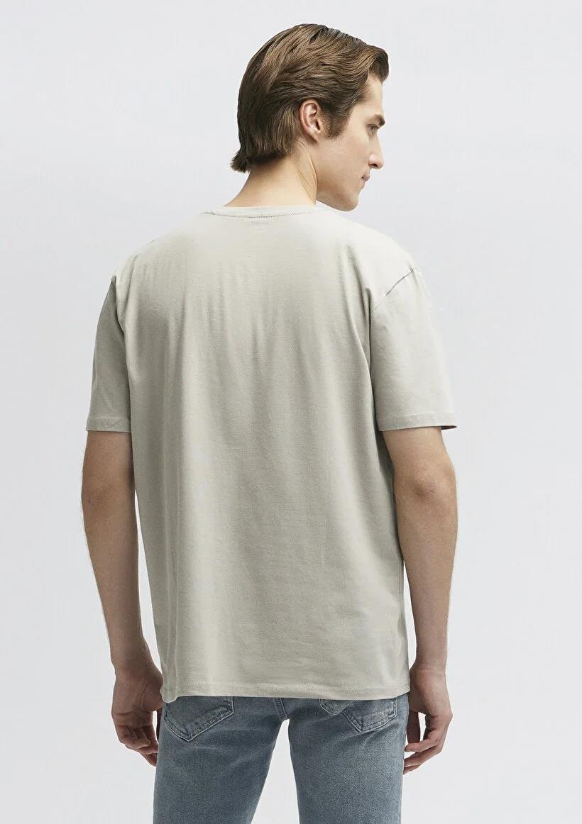 Mavi Bisiklet Yaka  Pus Gri Erkek T-Shirt 0610136-70100