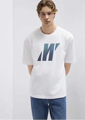 Mavi Pro Baskılı Erkek T-shirt-0613448-620