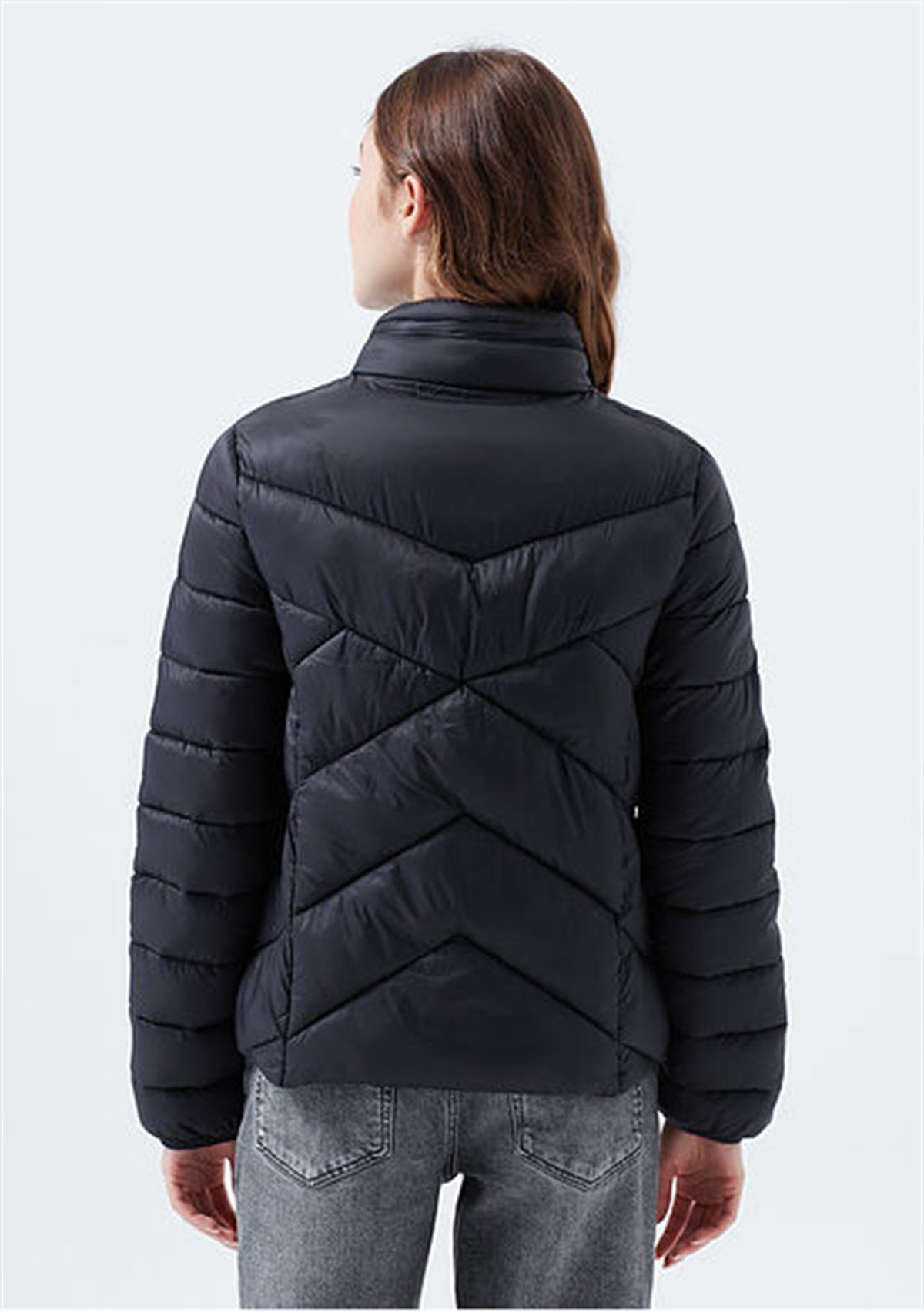 Mavi Dik Yaka Kadın Siyah Ceket