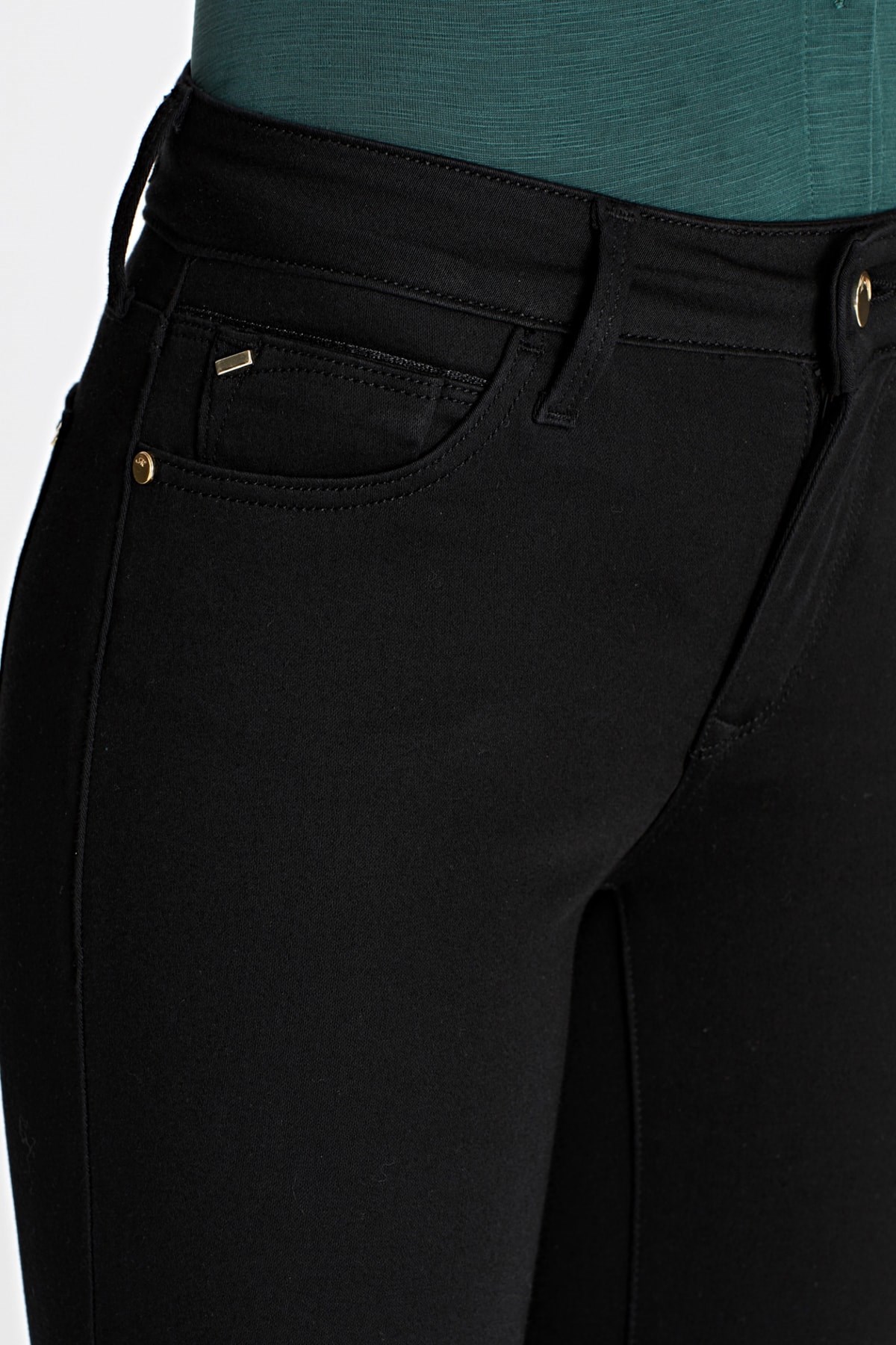 Mavi Adriana Ankle Black Gold Kadın Pantolon
