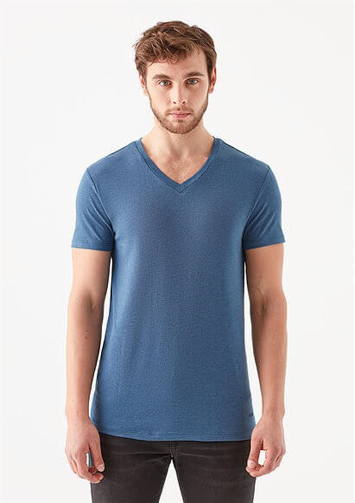 Mavi Stretch V Yaka  İndigo Erkek Tişört