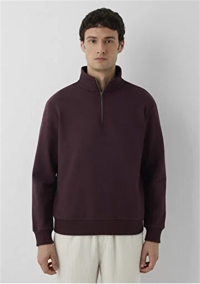 Mavi Yarım Fermuarlı Sweatshırt Karamel Erkek Sweatshirt 0S20027-70223