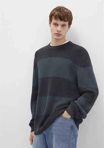 Mavi Koyu Gri Erkek Kazak 0710290-70090