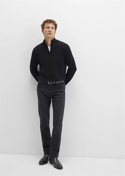 Mavi Half Zıp Siyah Erkek Kazak 0710328-900