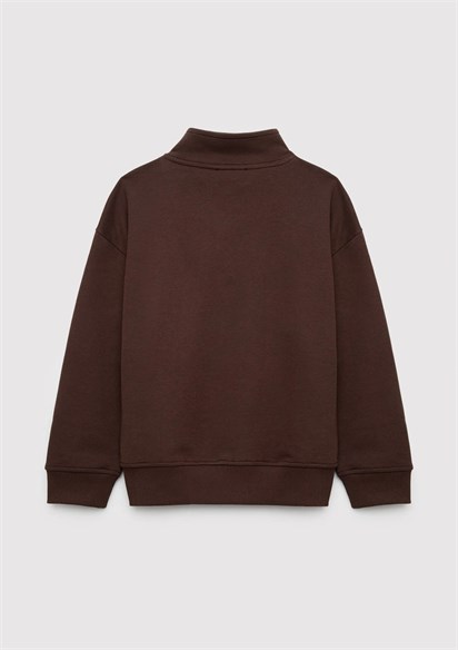 Mavi Mavi Jeans Baskılı Logo Yarım Fermuarlı Çocuk Sweatshirt 6S10142-88067