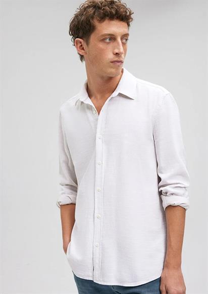 Mavı Uzun Kollu  Uçuk Bej Gömlek